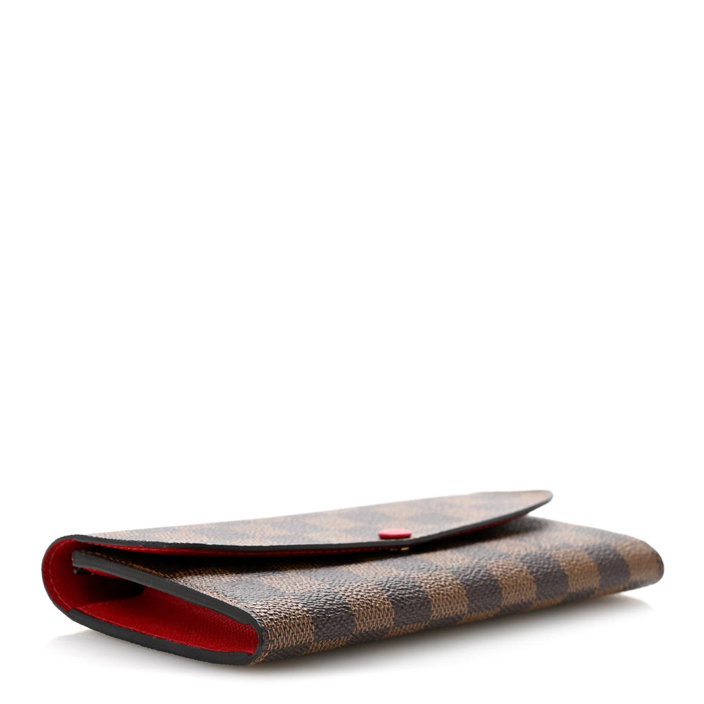 Damier Ebene Emilie Wallet Red