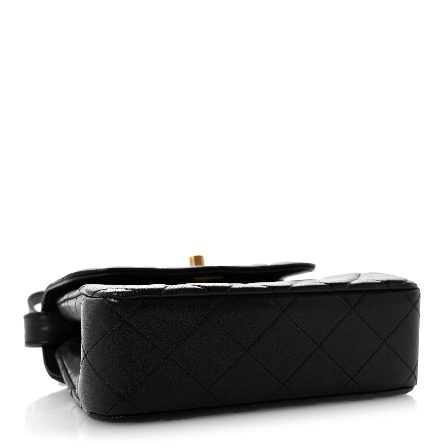Lambskin Quilted Crossbody Flap Black