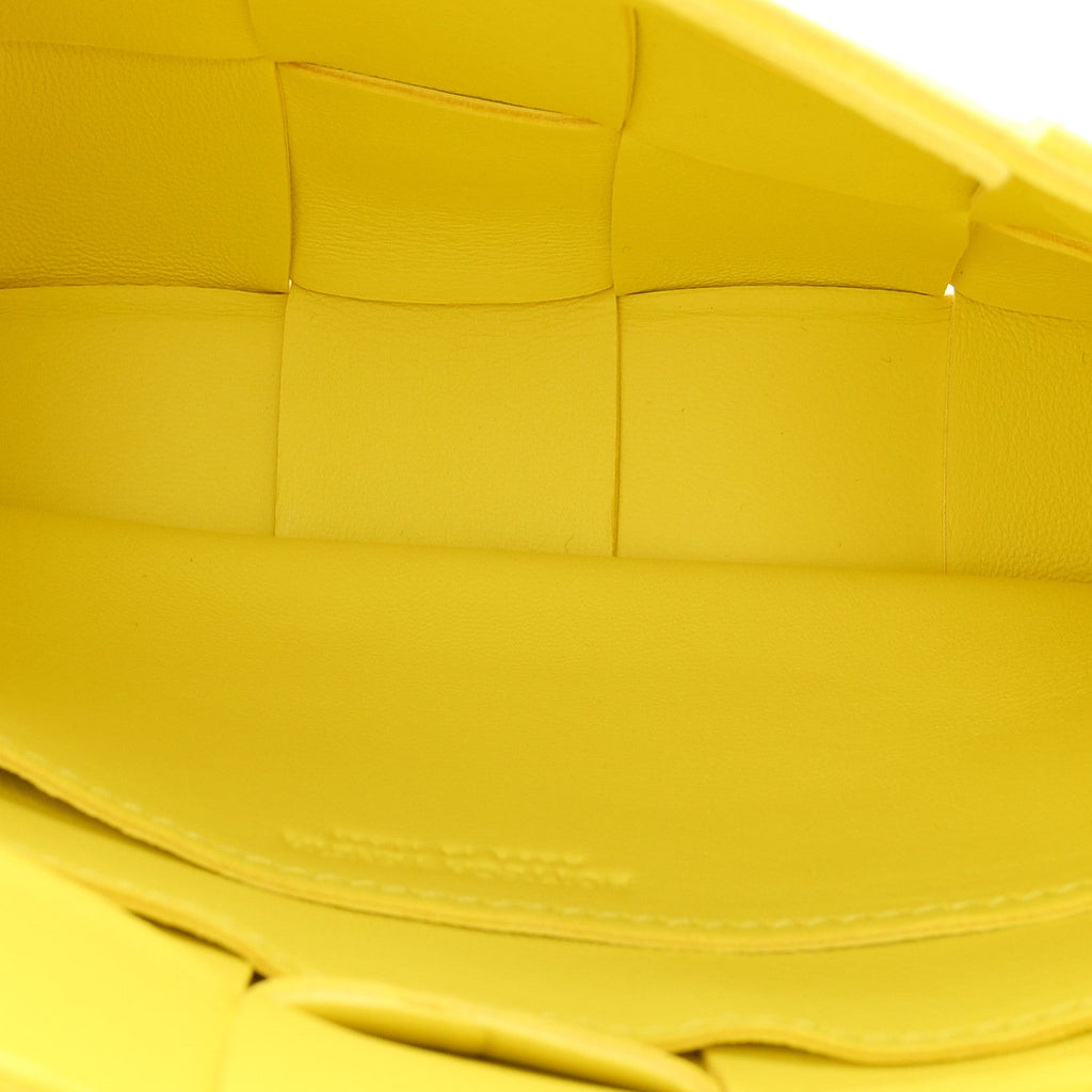 Lambskin Maxi Intrecciato Small Cassette Crossbody Bag Lemonade