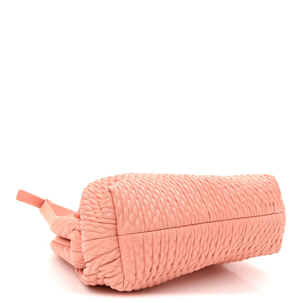 Lambskin Knit Small The Point Triangle Bag Peachy