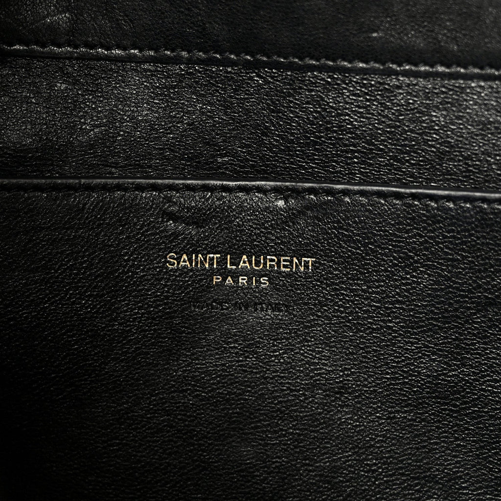 Grained Lambskin Cassandre Envelope Pouch Black