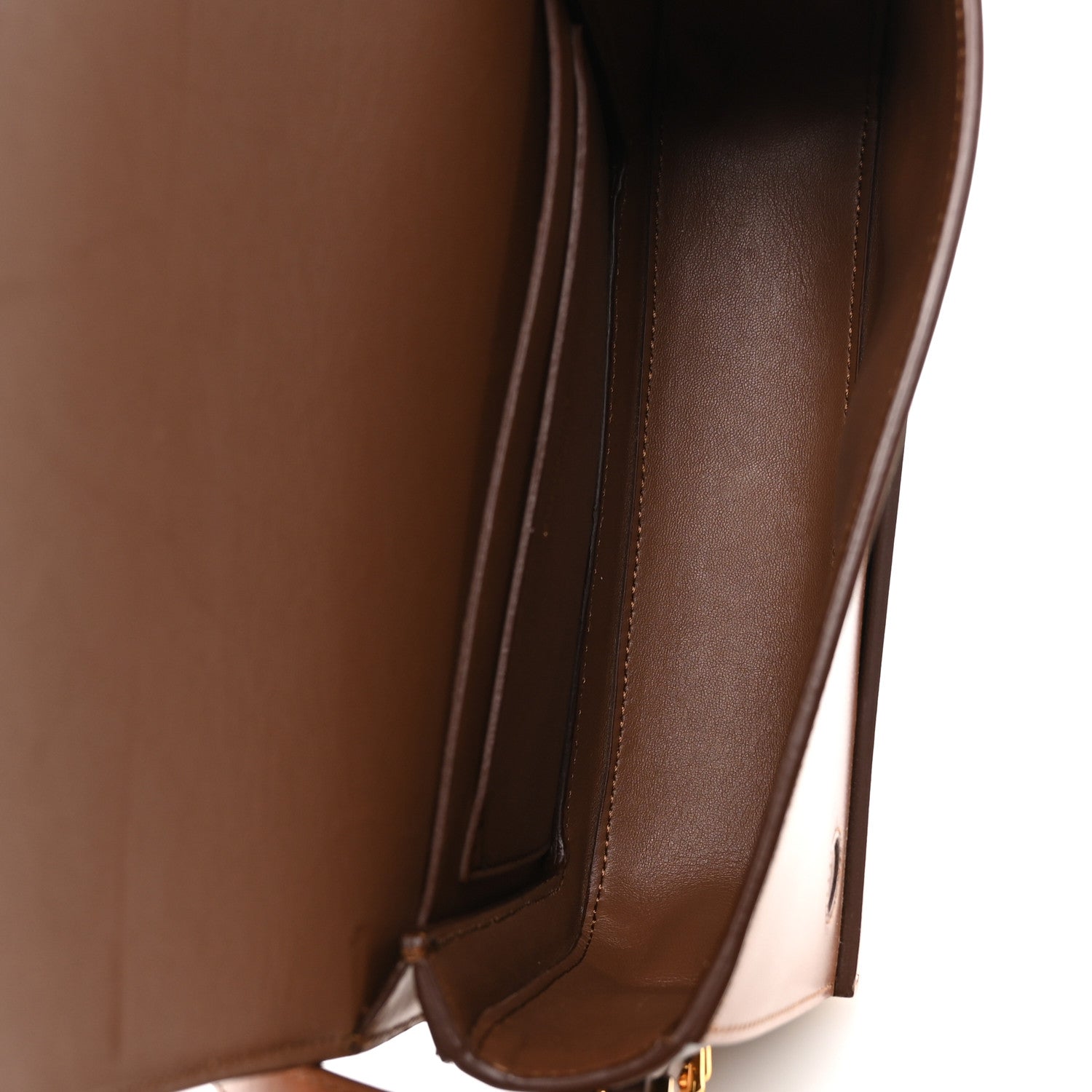 Smooth Calfskin Two Tone Small Grace Bag Malt Brown Black