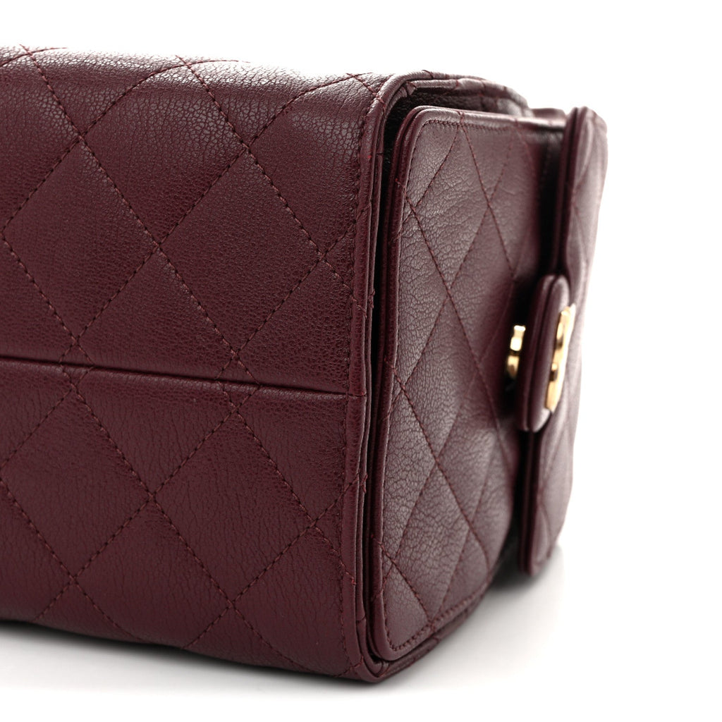 Caviar Quilted Small Chanel 25 Handbag Burgundy