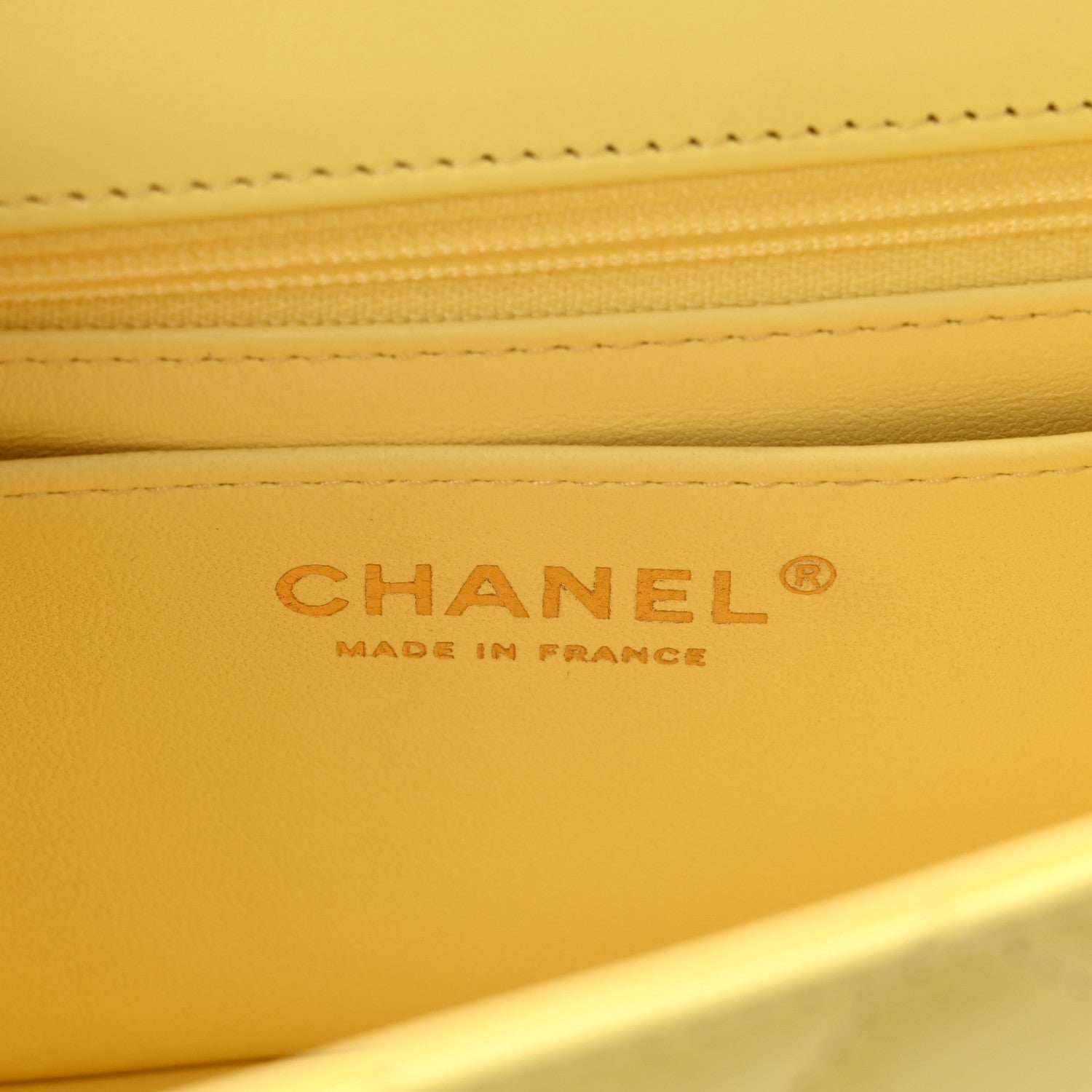 Lambskin Quilted Mini Chain Top Handle Rectangular Flap Light Yellow