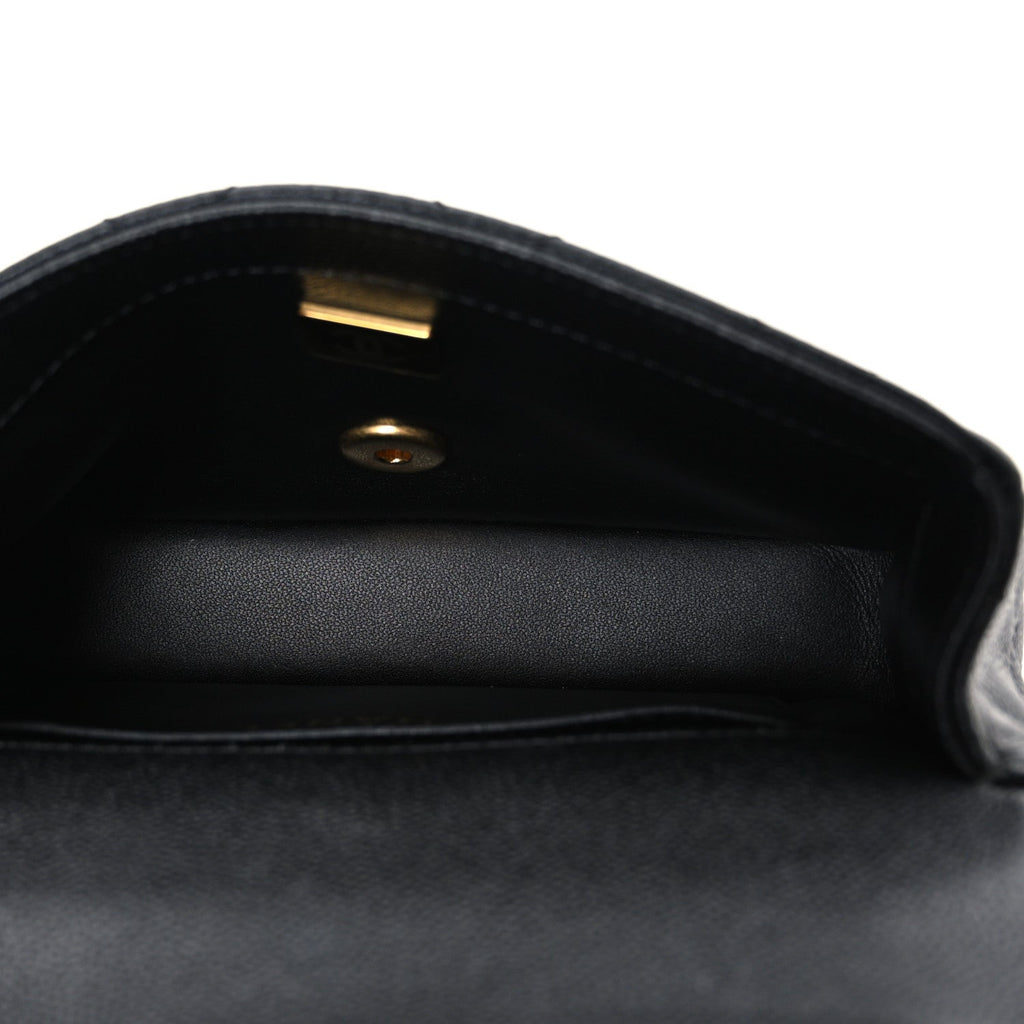 Caviar Quilted Mini Sweetheart Rectangular Flap Black