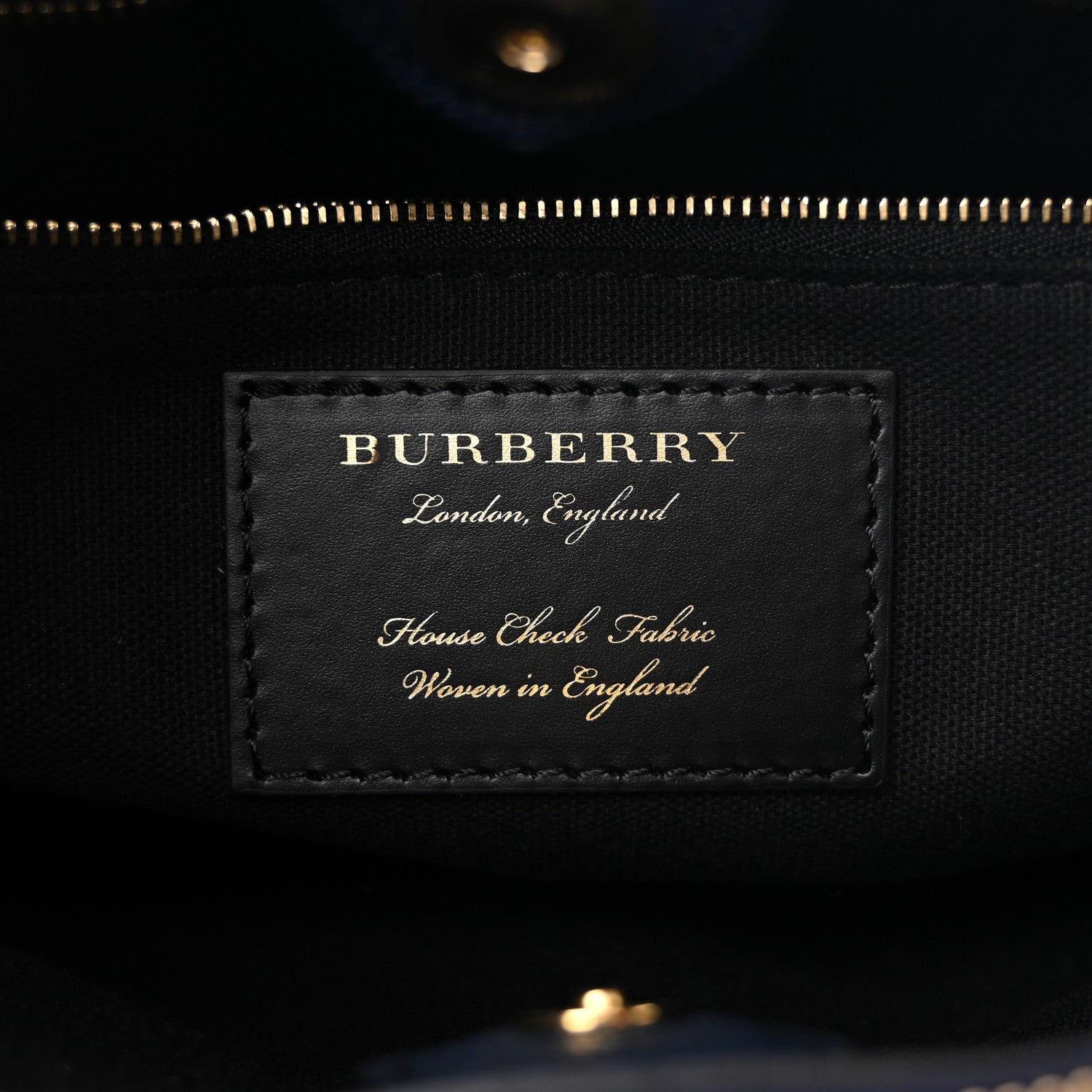 Derby Calfskin House Check Medium Banner Tote Ink Blue