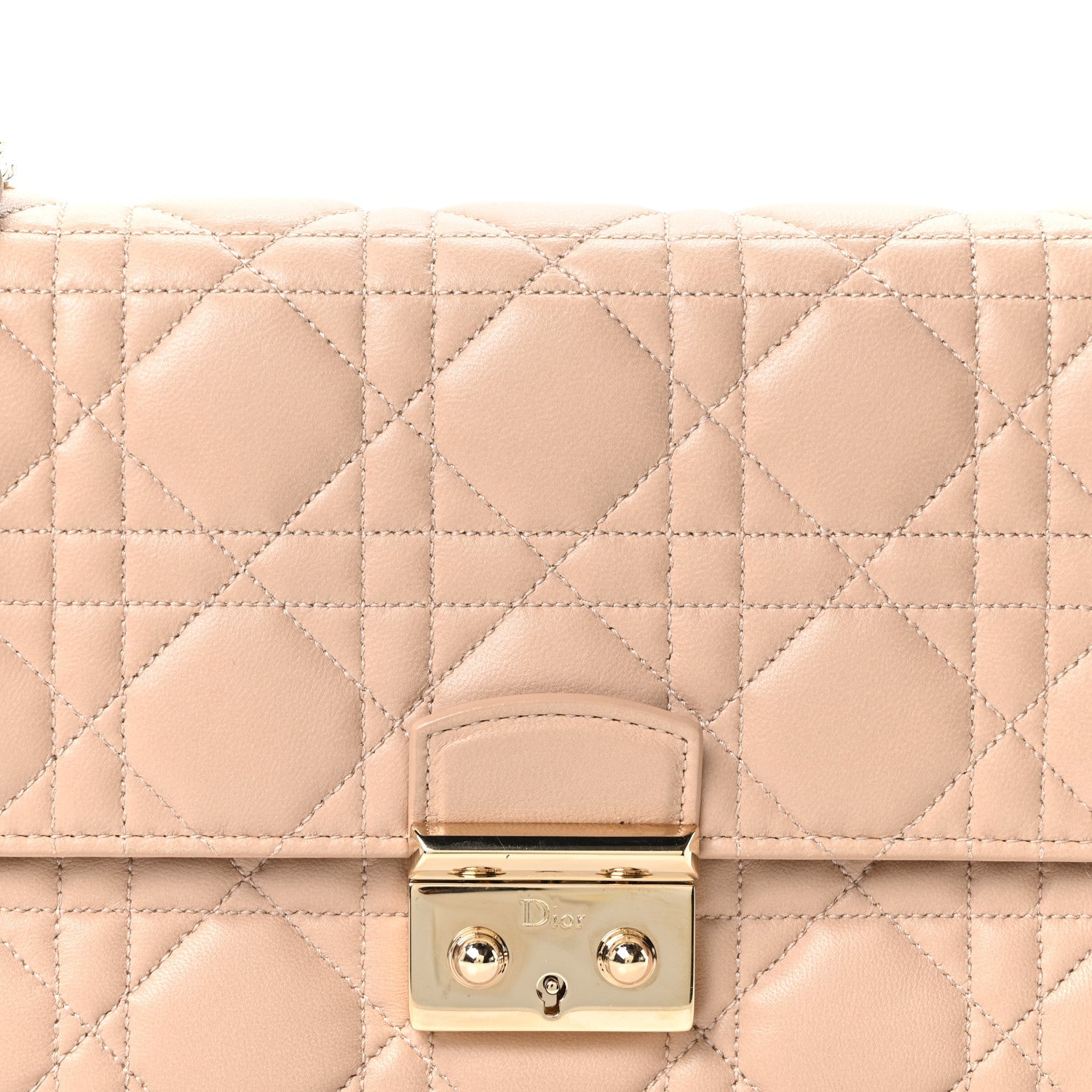 Lambskin Cannage Miss Dior Promenade Pouch Beige