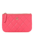 Caviar Quilted Small Cosmetic Case Pink