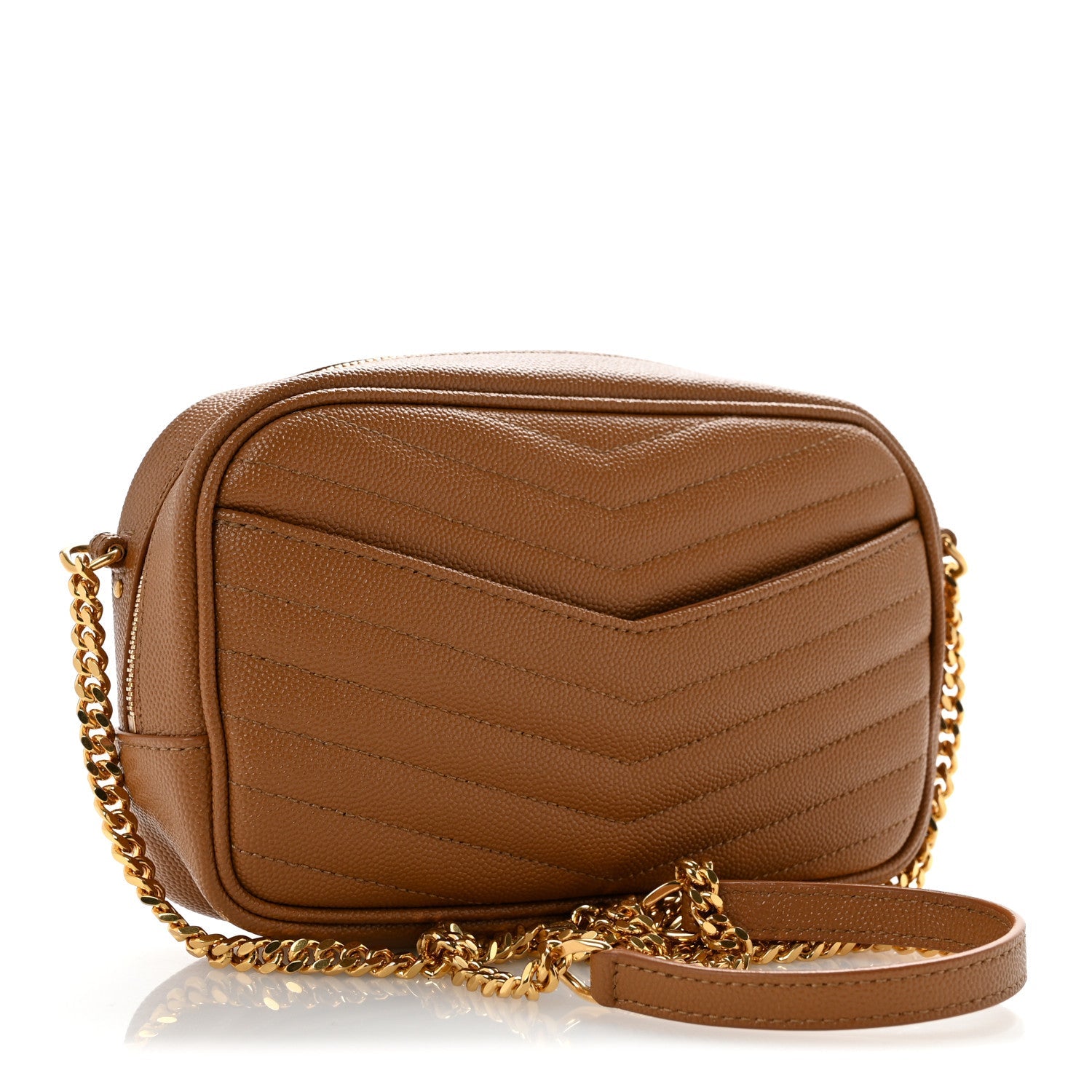 Grain De Poudre Matelasse Monogram Mini Lou Camera Bag Dark Natural