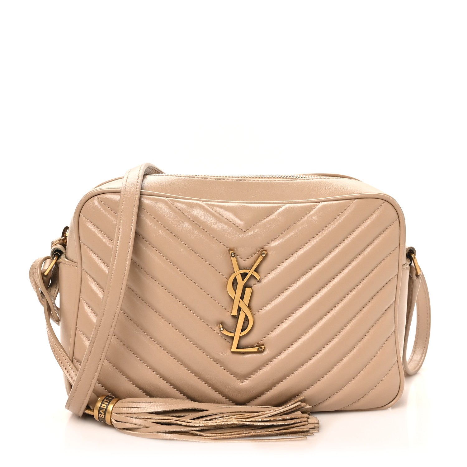 Calfskin Matelasse Monogram Lou Camera Bag Dark Beige