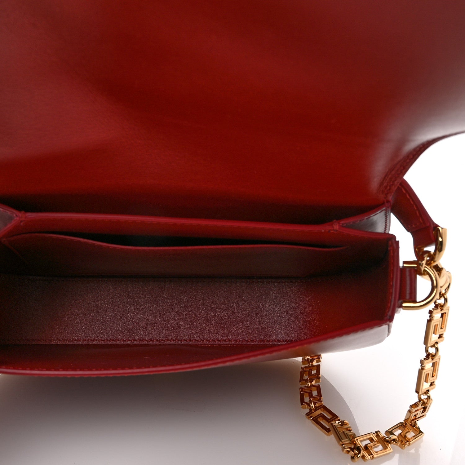 Calfskin Large Greca Goddess Shoulder Bag Red