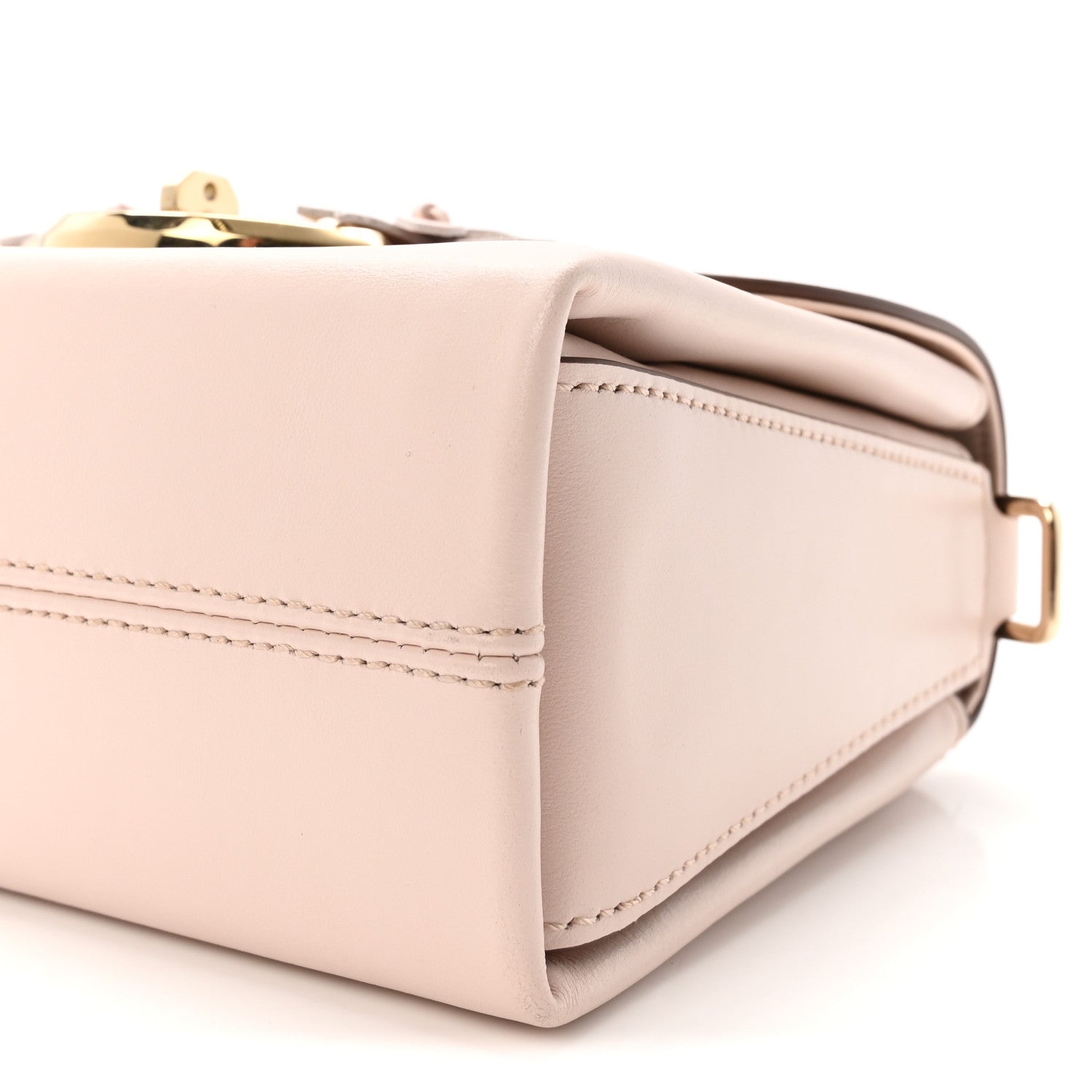High Gloss Calfskin Flowers Lana Small Top Handle Blossom Pink