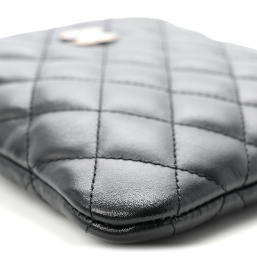 Lambskin Quilted Uniform Crossbody Bag Black