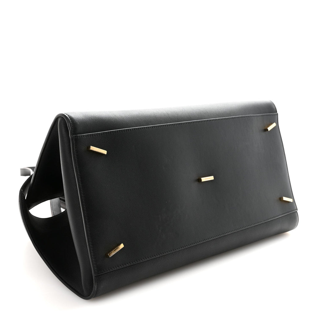 Calfskin Medium Hug Bag Black