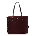 Tessuto Nylon Saffiano Tote Granato