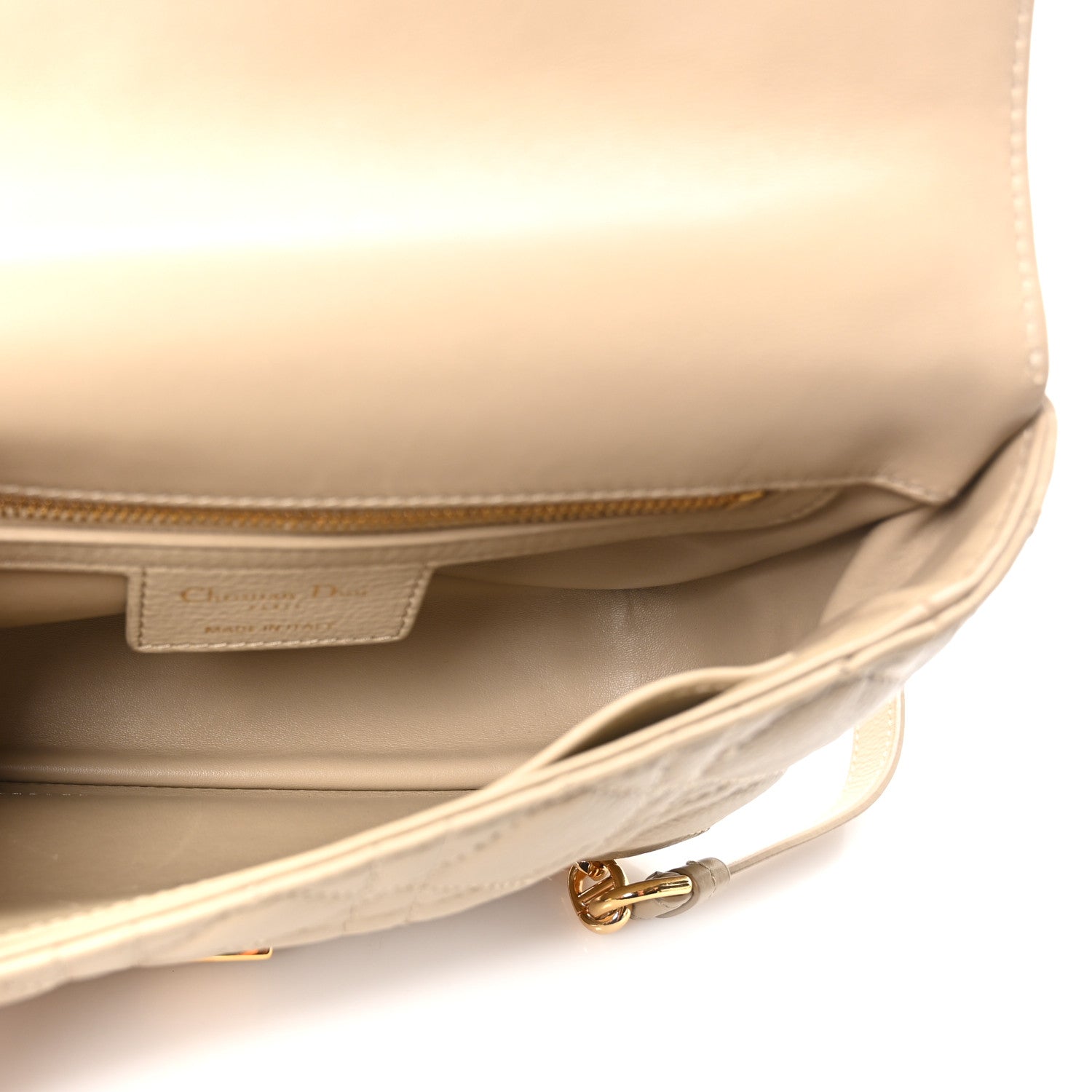 Calfskin Cannage Small Caro Bag Beige
