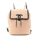 Caviar Quilted Filigree Backpack Beige Black