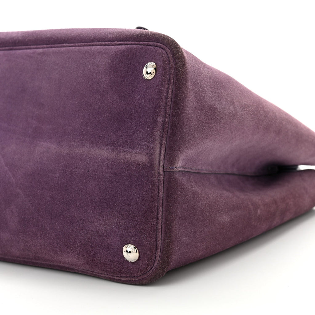 Scamosciato Suede Medium Double Handle Tote Uva Nocciolo
