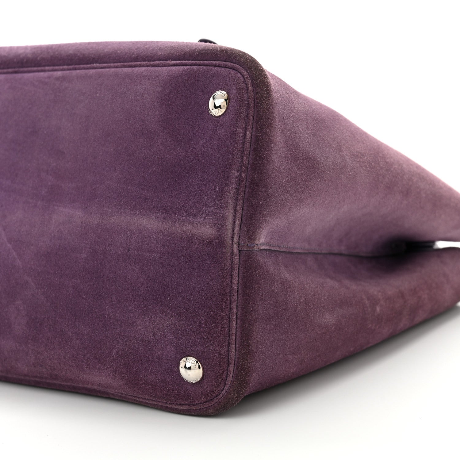 Scamosciato Suede Medium Double Handle Tote Uva Nocciolo
