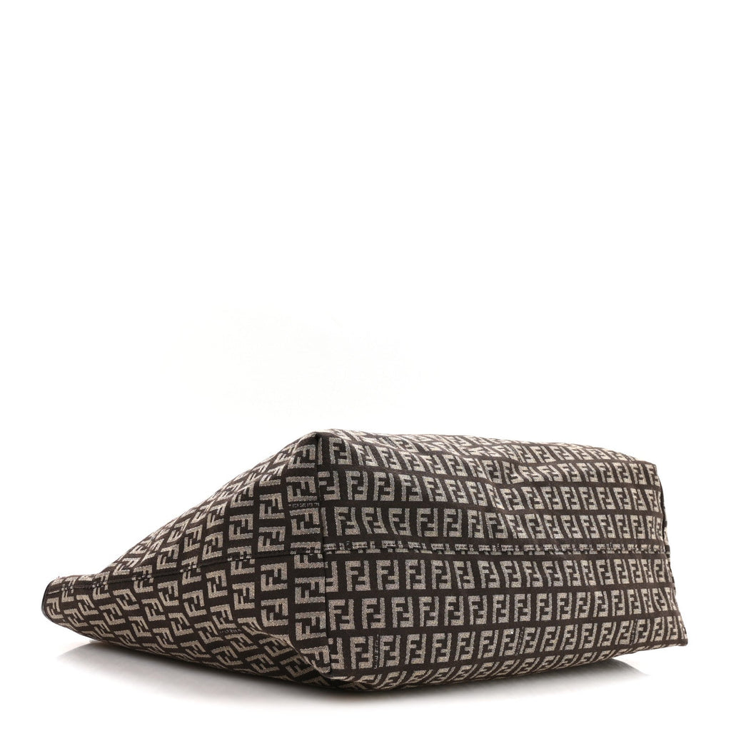 Zucchino Vitello Roll Tote  Testa di Moro Beige
