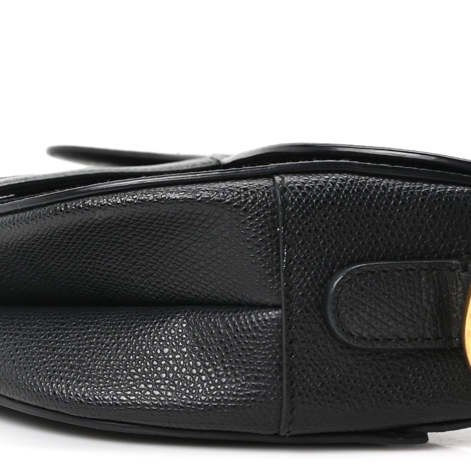 Grained Calfskin Saddle Bag Black