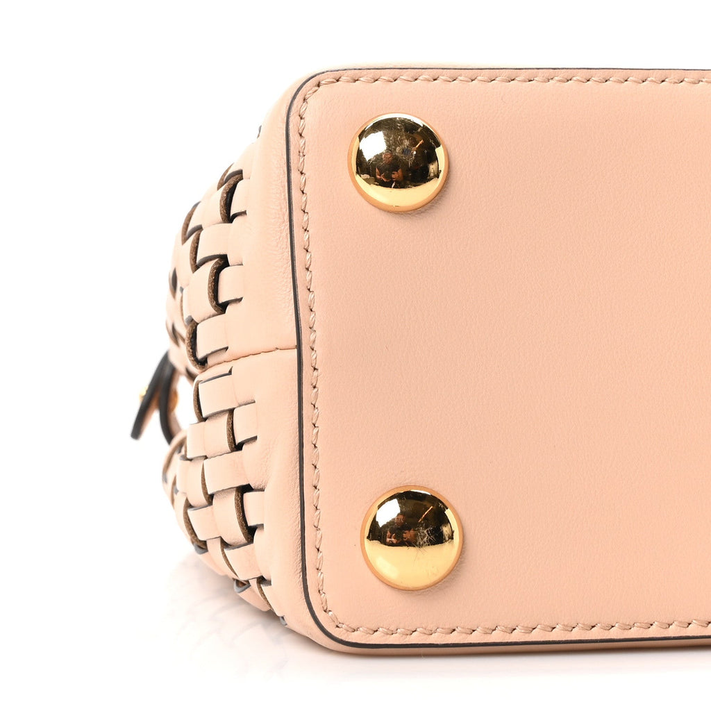 Vitello Grace Intreccio Mini Peekaboo Iconic Satchel Light Rose