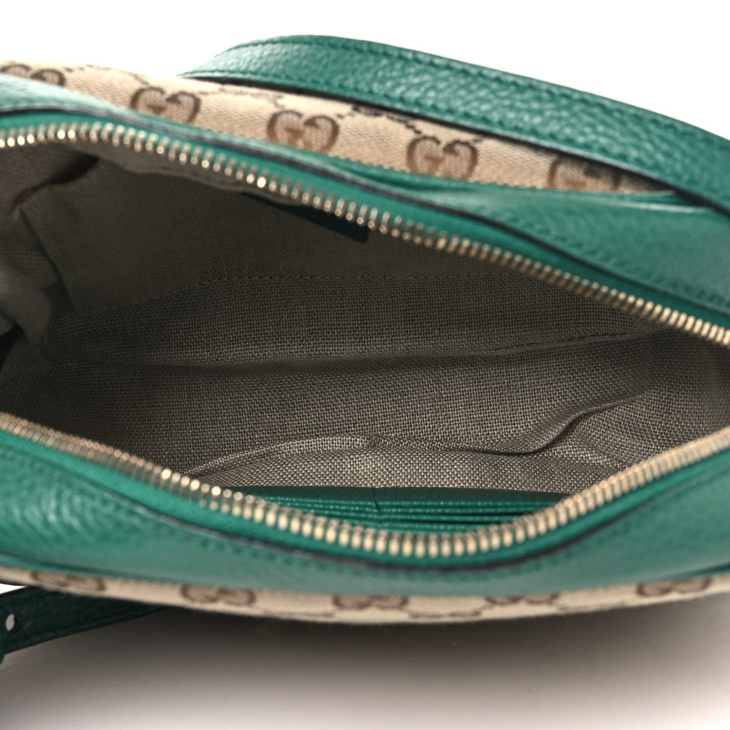 Monogram Dollar Calfskin Mini Bree Messenger Bag Beige Ebony Emerald