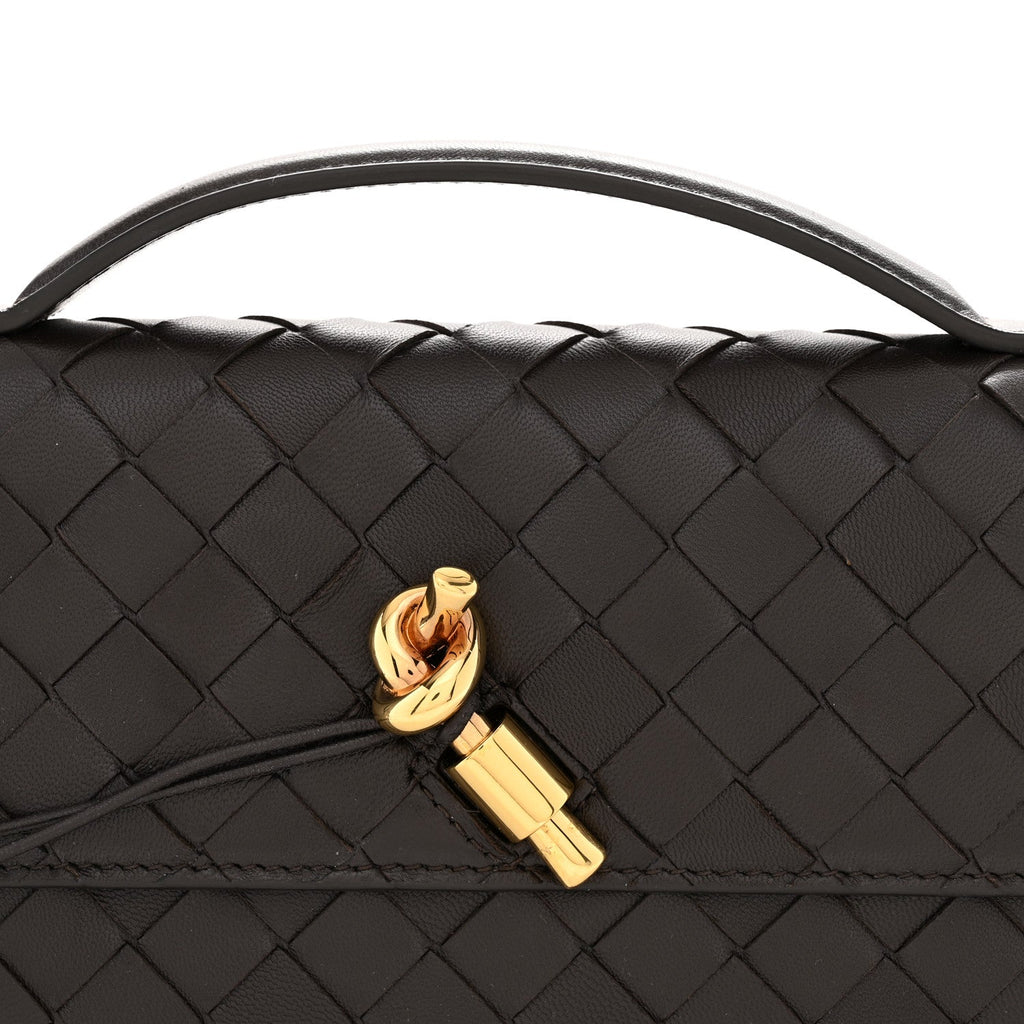 Nappa Intrecciato Long Andiamo Top Handle Clutch Fondant
