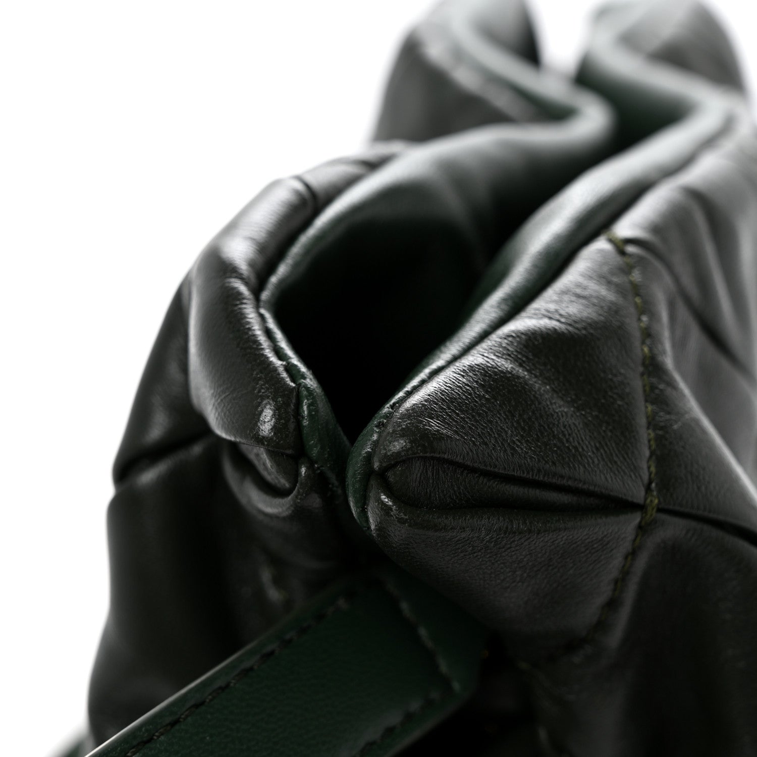 Calfskin Quilted Flamenco Knot Clutch Verde