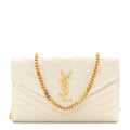 Grain De Poudre Matelasse Chevron Monogram Chain Wallet Crema Soft