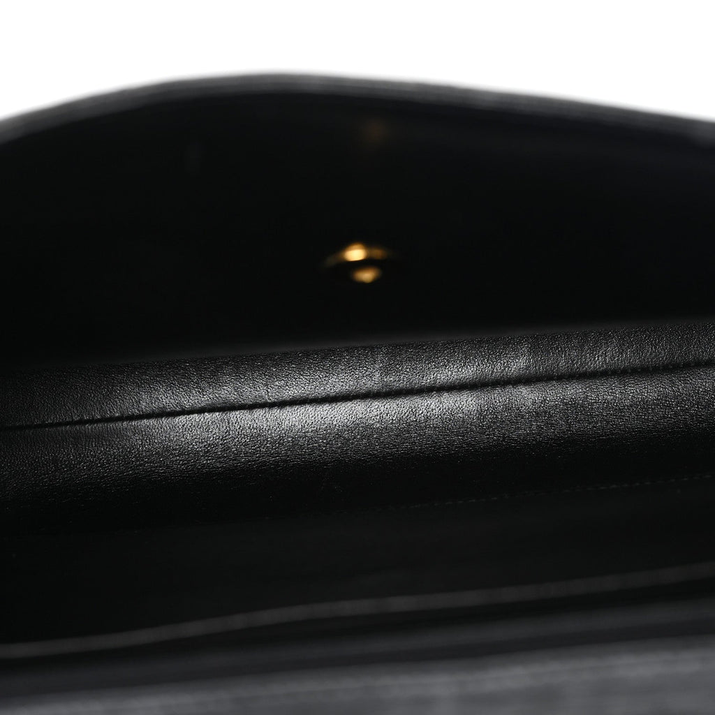 Lambskin Quilted Briefcase Laptop Bag Black