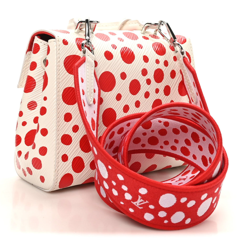 LV X YK Monogram Kusama Epi Cluny Mini White Red