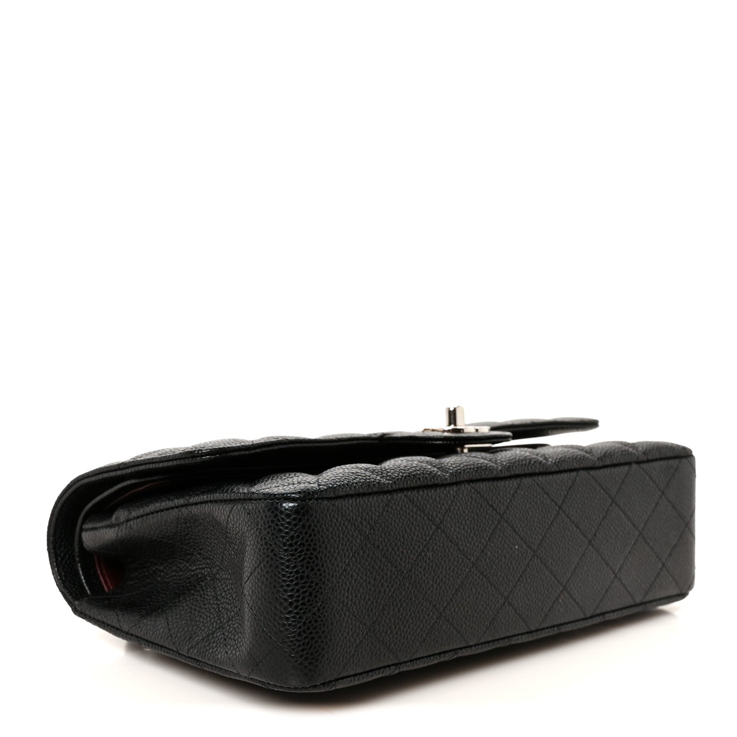 Caviar Quilted Medium Double Flap Black