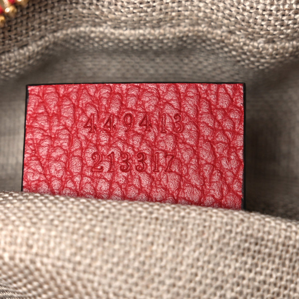 Monogram Dollar Calfskin Mini Bree Messenger Bag Red
