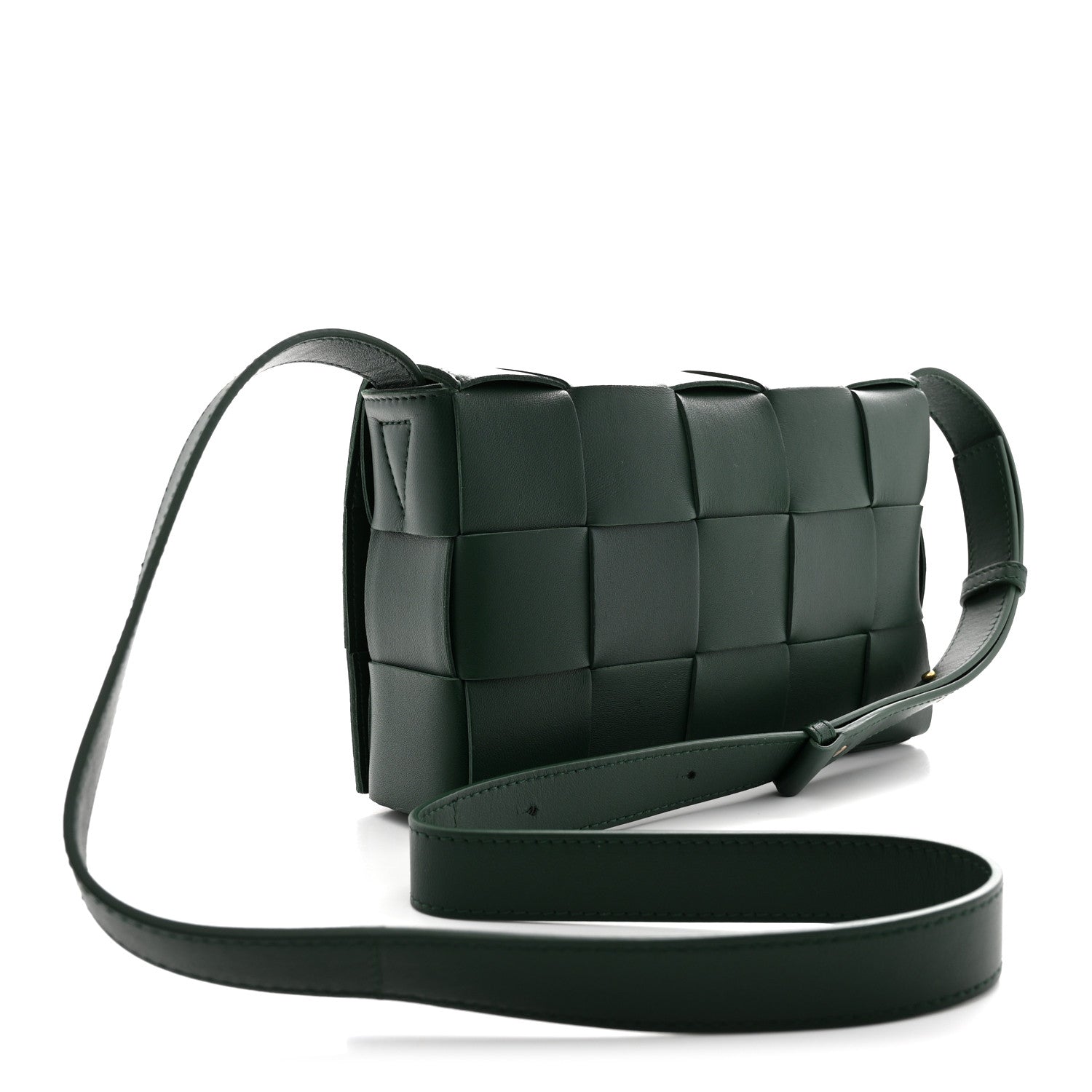 Lambskin Maxi Intrecciato Cassette Crossbody Bag Raintree