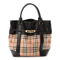 Grained Calfskin Haymarket Check Medium Golderton Tote Chocolate