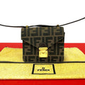 Fendi Zucca Canvas Leather Shoulder Bag