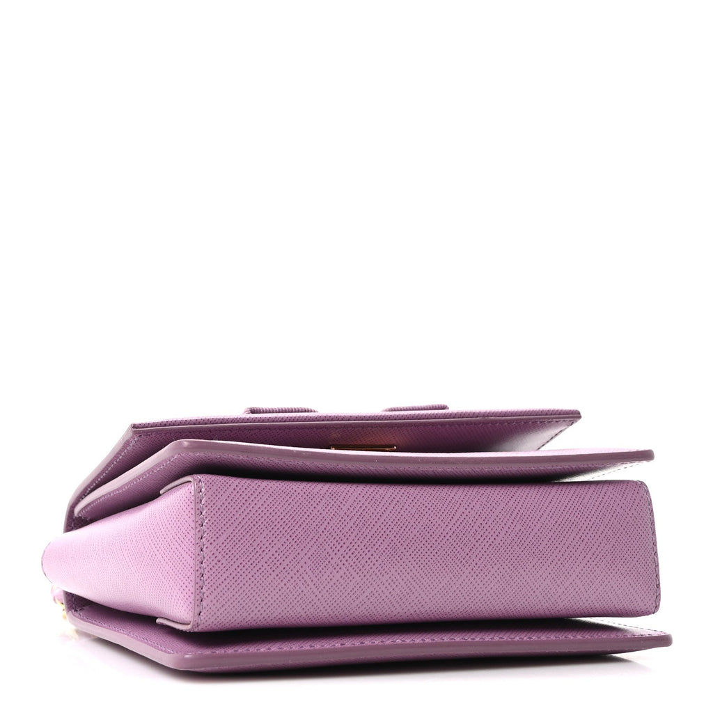 Printed Calfskin Ginny Crossbody Bag Purple