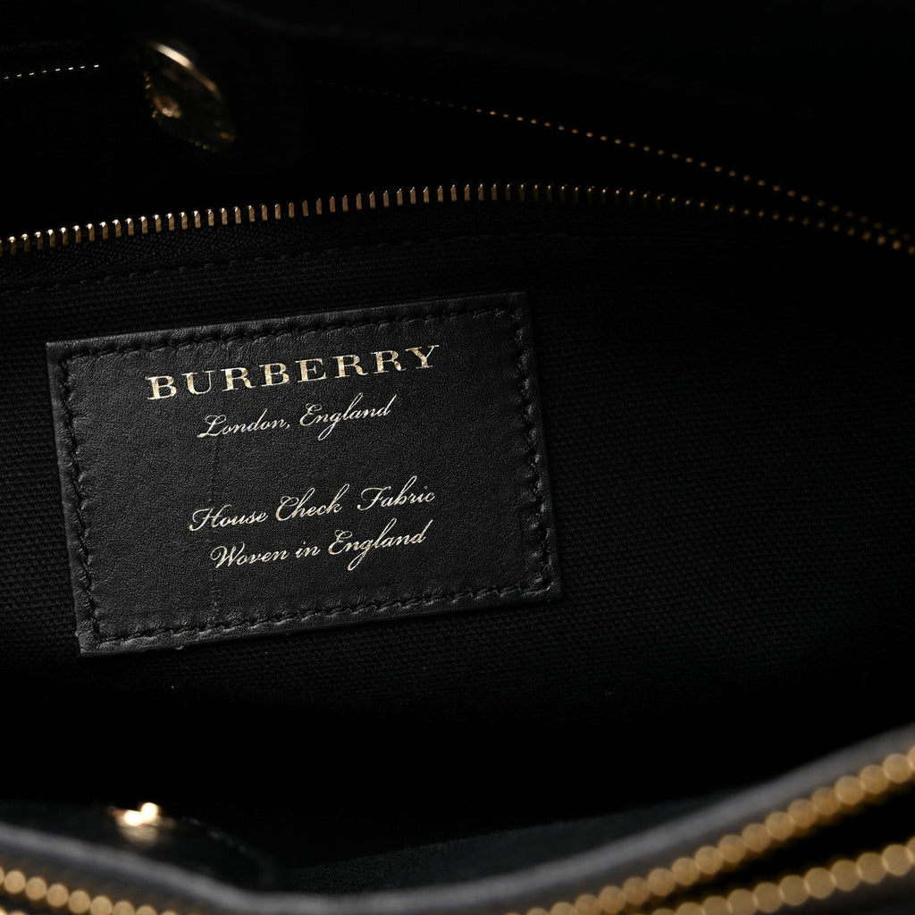Derby Calfskin Medium Banner Tote Black