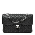Caviar Quilted Small Double Flap Black