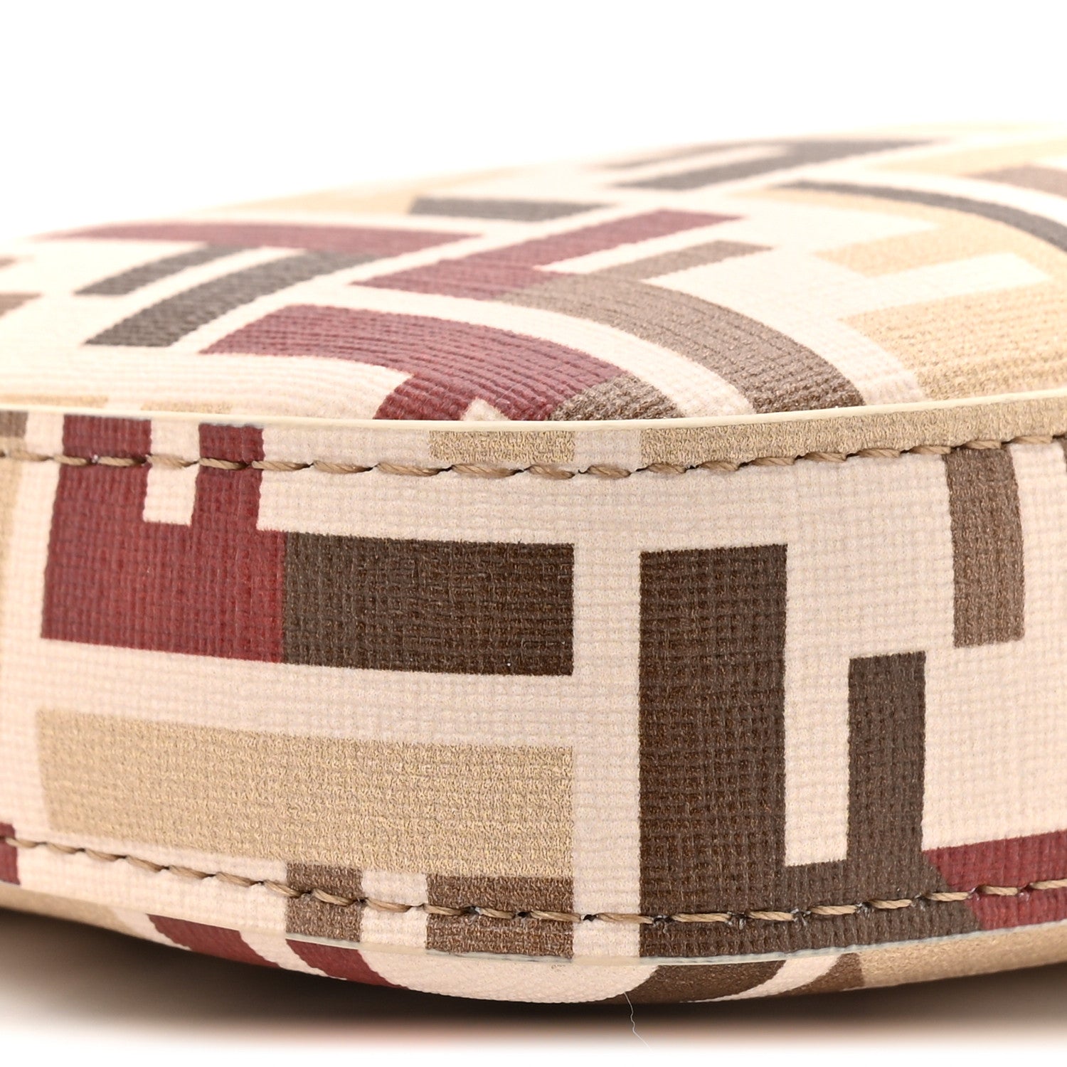 Fabric Jacquard Vitello Grace FF 1974 Baguette Pouch Grezzo Multicolor Soft Gold