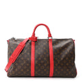 Calfskin Monogram Keepall Bandouliere 50 Coquelicot
