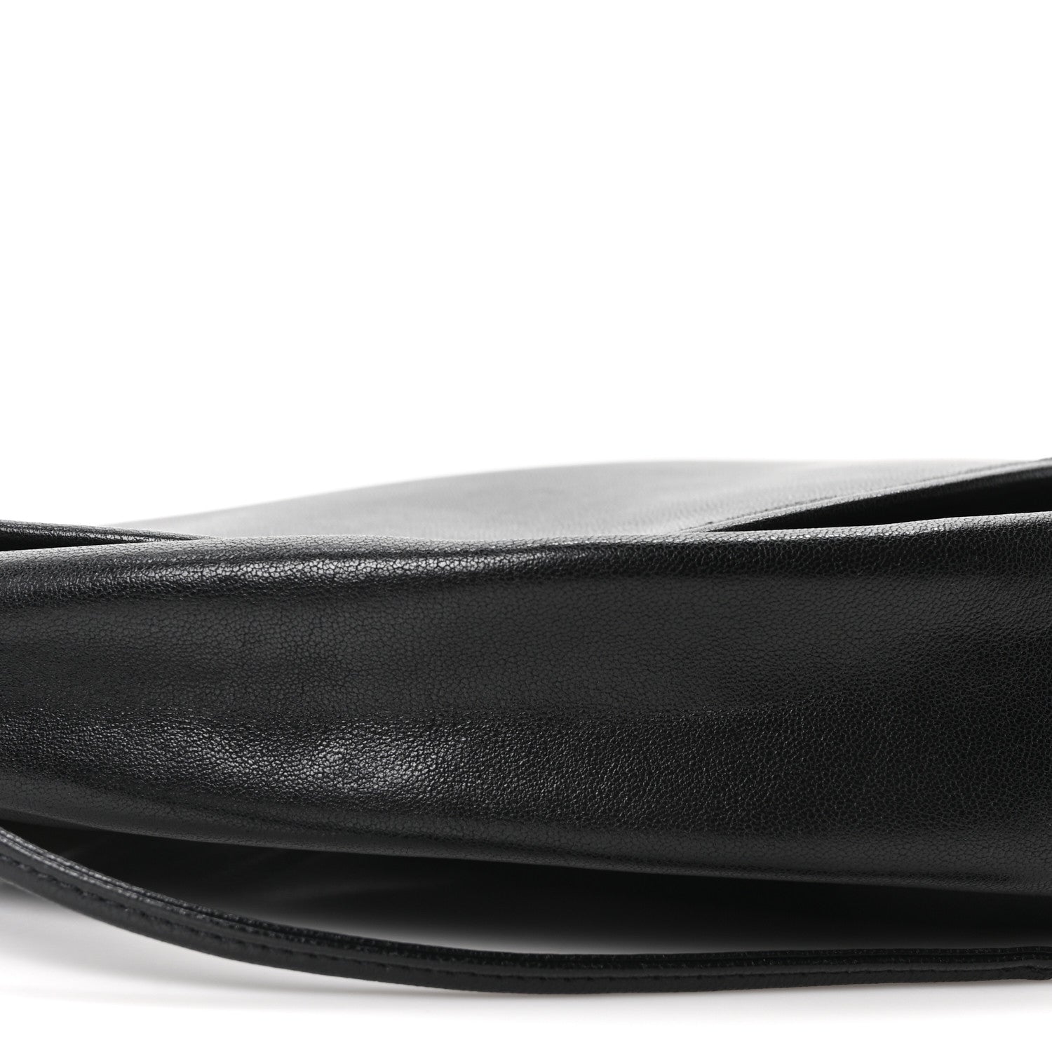Shiny Lambskin Soft Triomphe Half Moon Bag Black