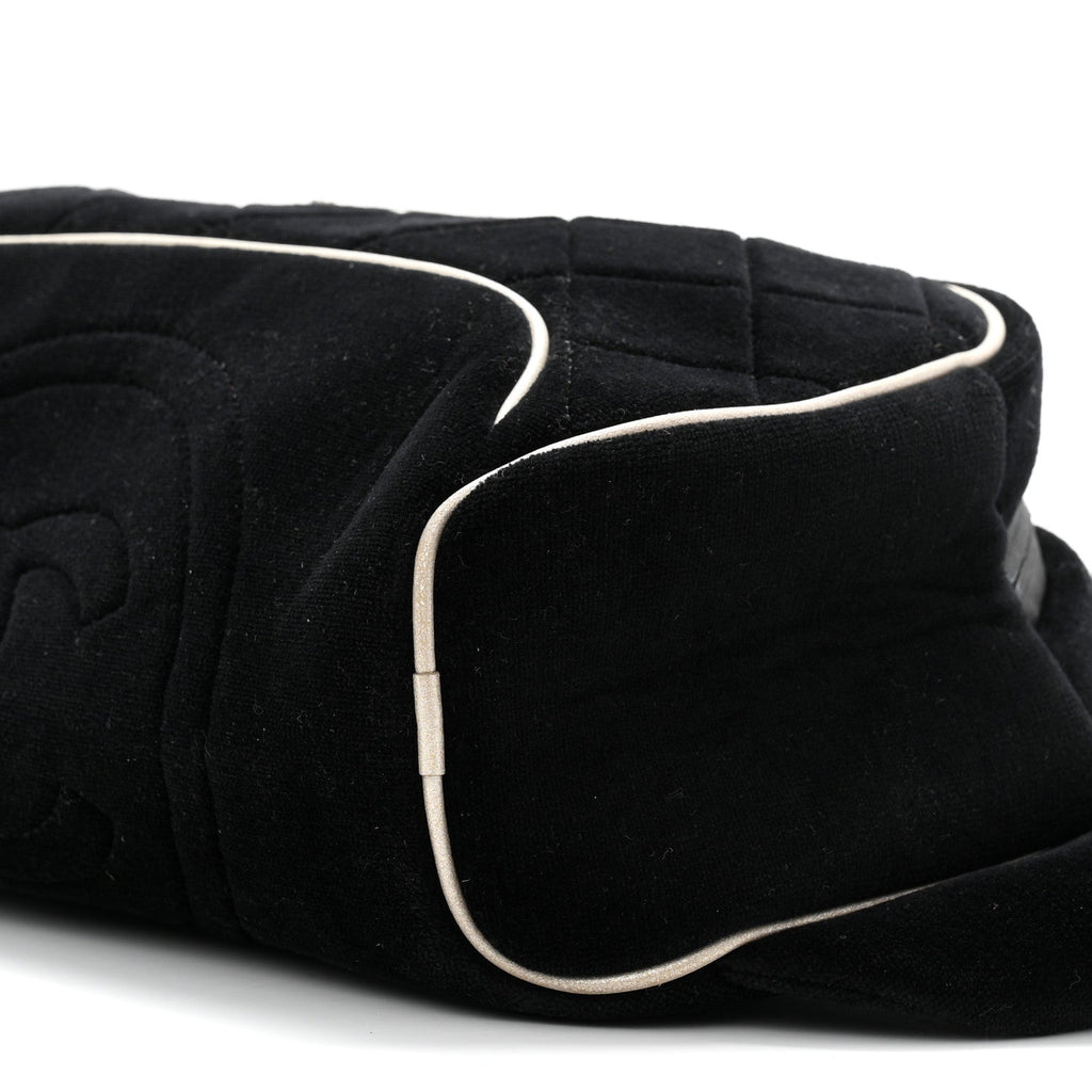 Velvet Quilted Coco Neige Waist Bag Black