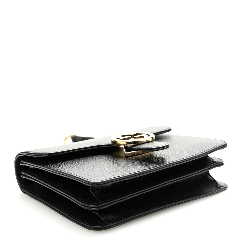 Dollar Calfskin Small Interlocking G Shoulder Bag Black