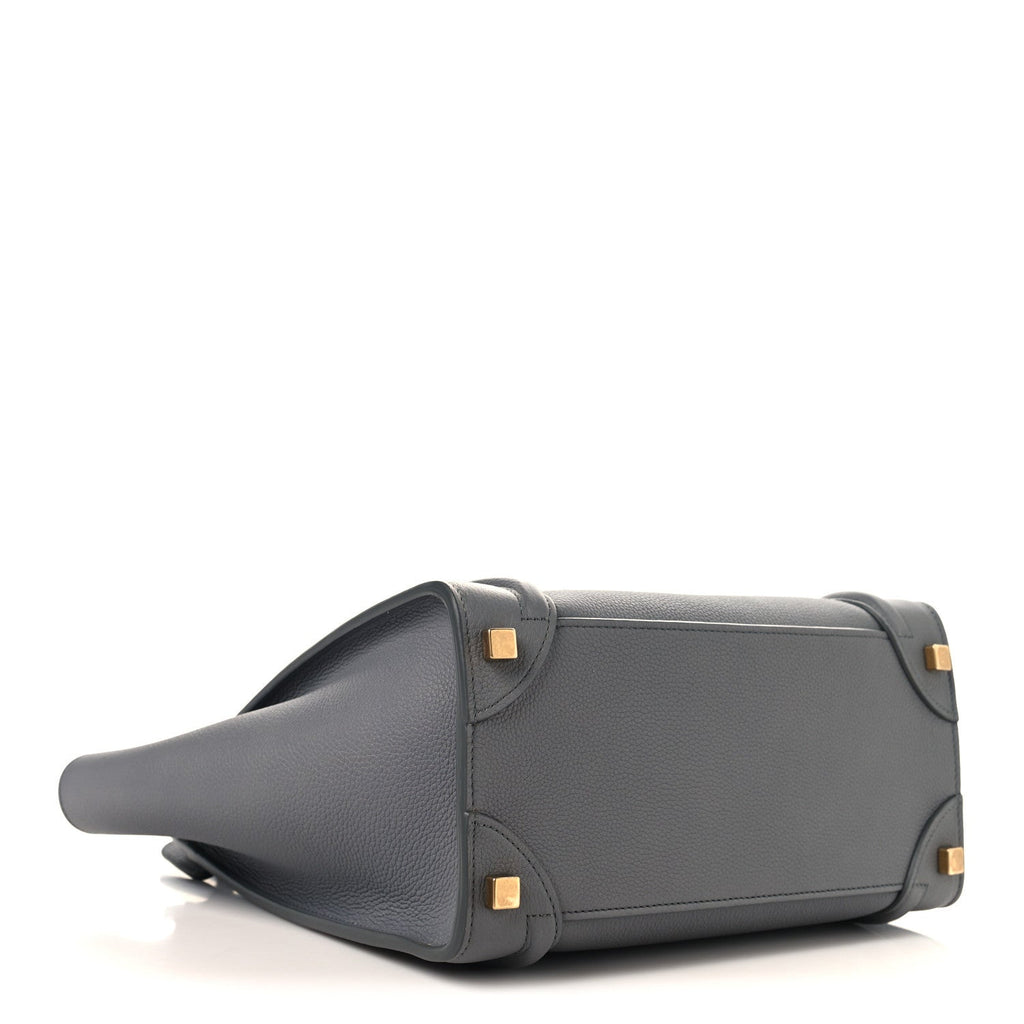 Baby Drummed Calfskin Micro Luggage Kohl