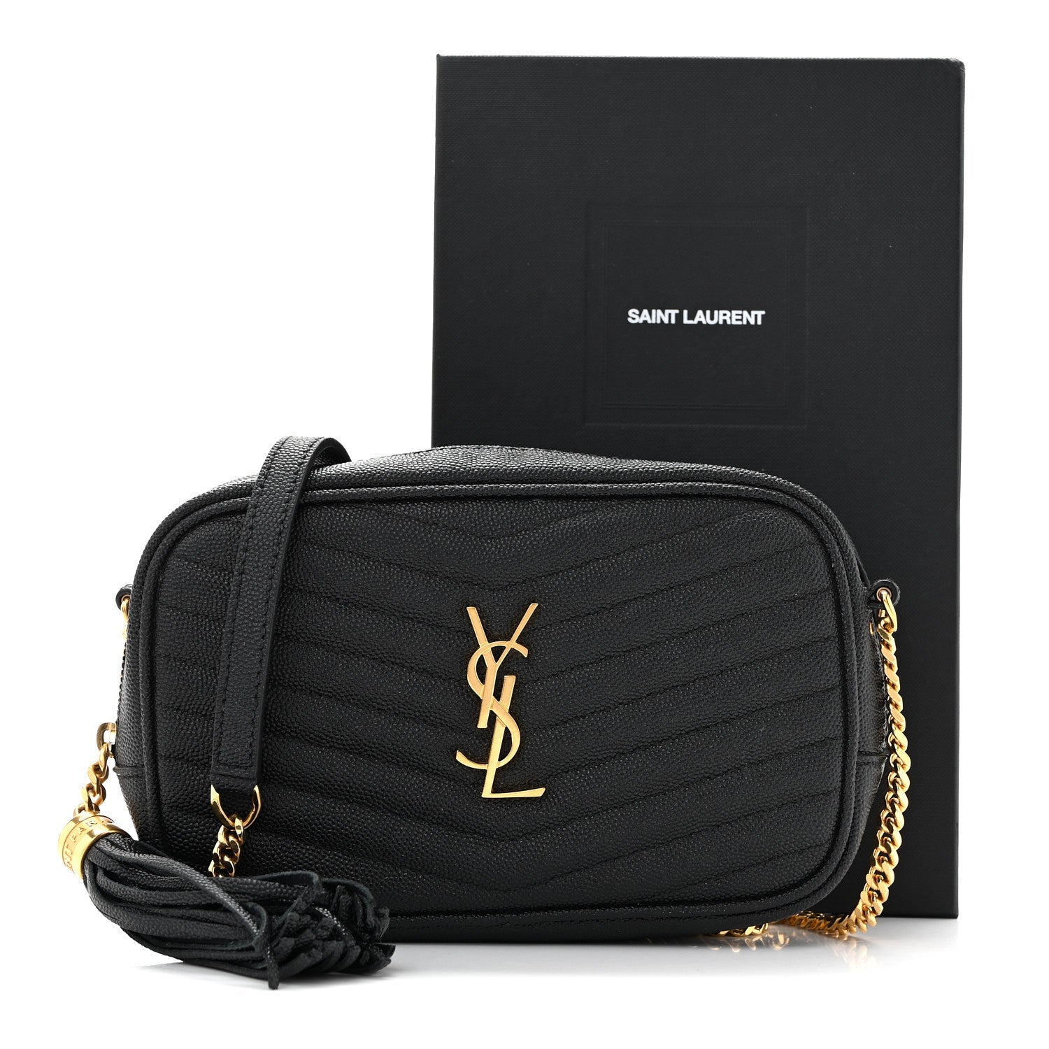 Grain De Poudre Matelasse Monogram Mini Lou Camera Bag Black