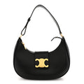 Smooth Calfskin Medium Strap Ava Triomphe Shoulder Bag Black