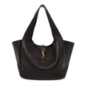 Grained Deerskin Bea Tote Marron Fonce