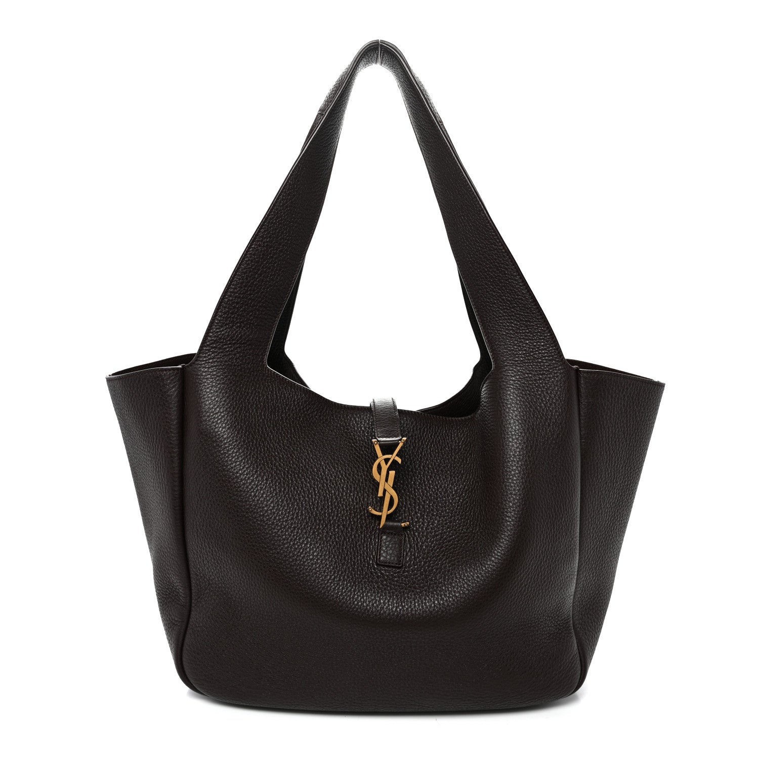 Grained Deerskin Bea Tote Marron Fonce